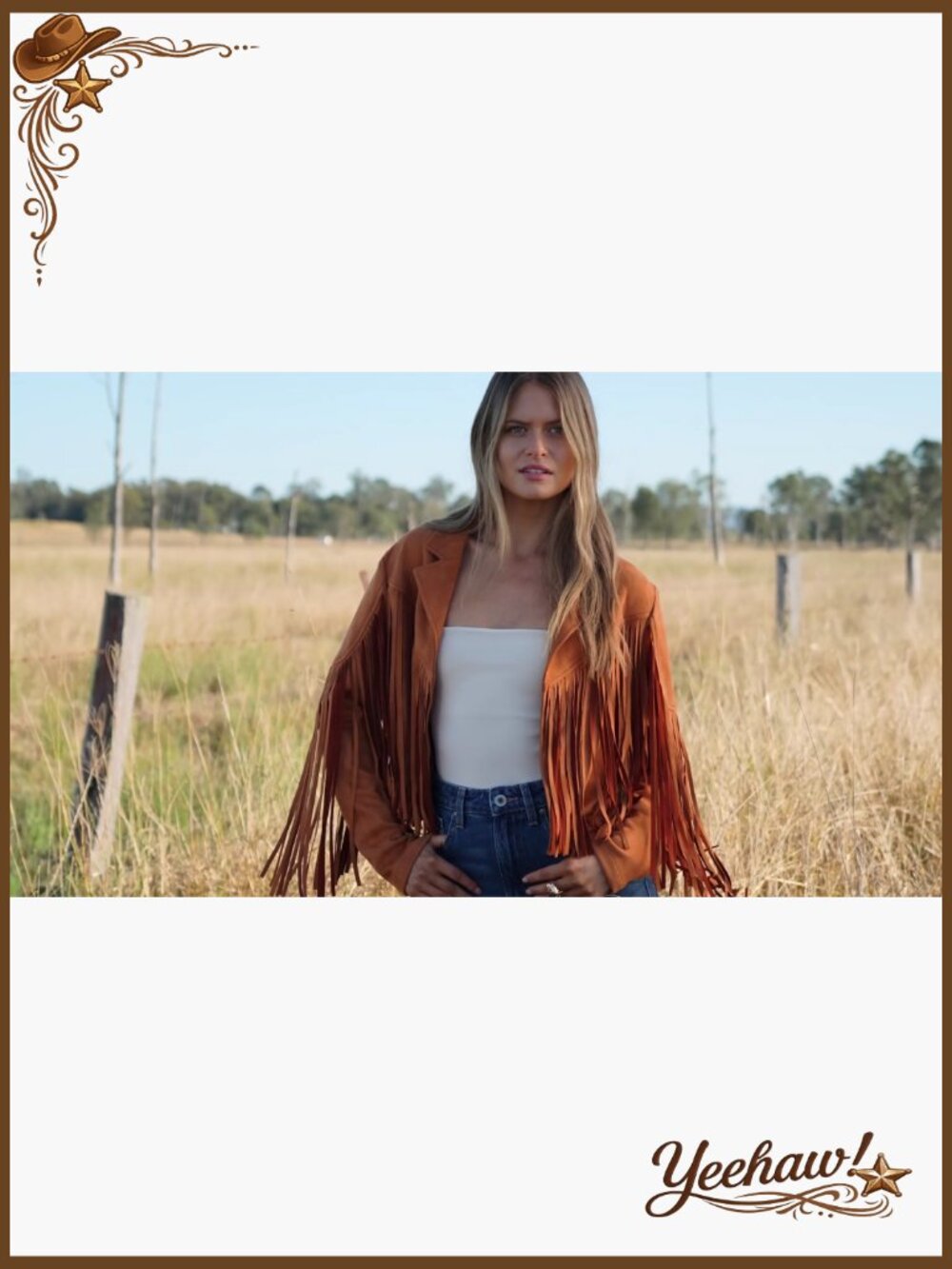 Fringe Faux Suede Leather Motorcycle Cropped Coat Jacket - Picture 7 of 7